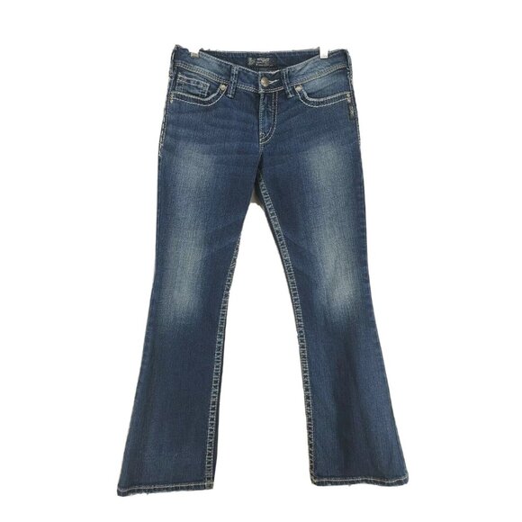 Silver Jeans Suki Women's Size 28/30 Stretch Boot Distressed Medium Wash - Picture 1 of 6